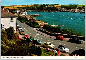 VINTAGE CONTINENTAL SIZE POSTCARD SCENE AT GREENBANK FALMOUTH CORNWALL U.K.