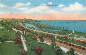 United States Milwaukee Wisconsin Juneau Park scenic postcard 