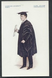 Cambridgeshire Postcard - Cambridge University Robes - Undergraduate  RS15193