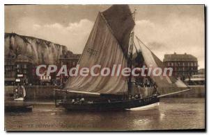 Old Postcard The fishing boat of Treport