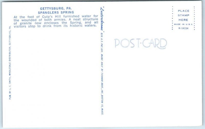 Postcard - Spanglers Spring - Gettysburg, Pennsylvania 