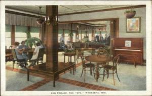 Waukesha WI Sun Parlor The Spa c1920 Postcard