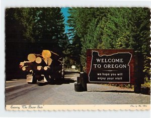 Postcard Entering The Beaver State, Oregon