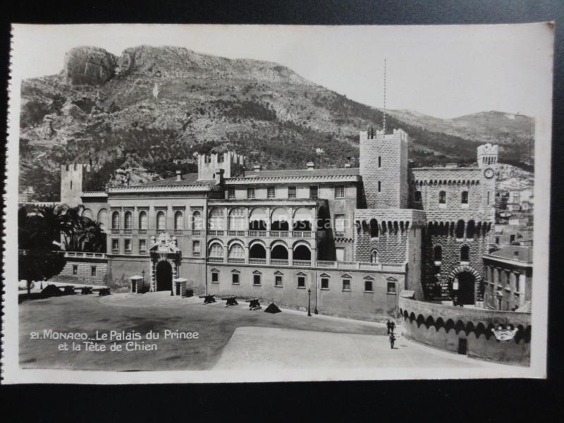 MONACO: Le Palaise du Prince et la tete de Chien c1930's RP Postcard