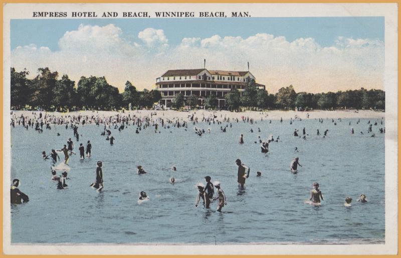 Winnipeg Beach, Manitoba - Empress Hotel and Beach - 