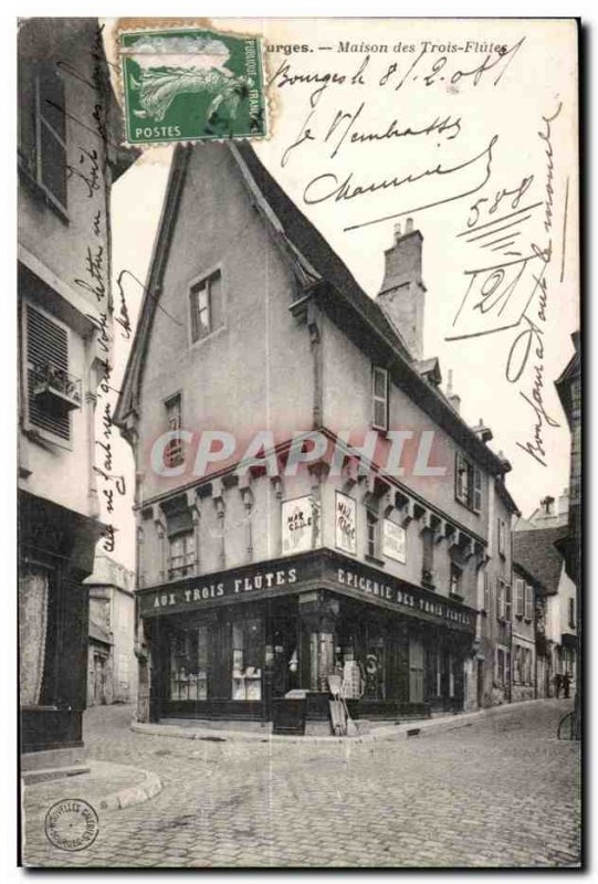 Postcard Old House Bourges Three Flutes