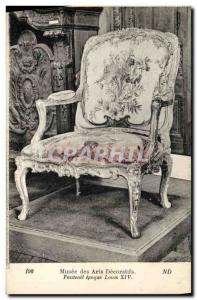 Old Postcard Musee des Arts Decoratifs Armchair Louis XIV era