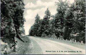 Postcard WV Lewisburg - Midland Trail US 60 - Albertype