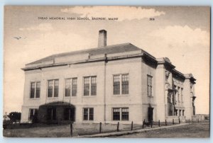 c1940 Eastport Maine Vintage Postcard Shead Memorial High School Front Building