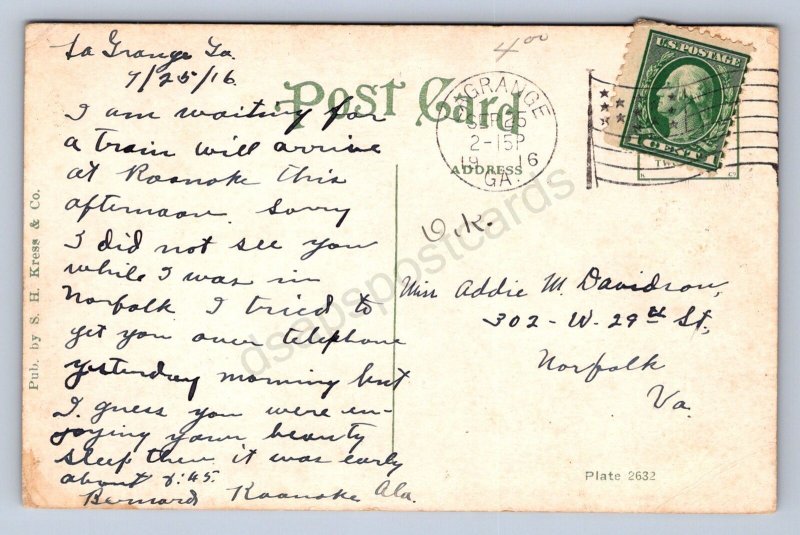 K9/ LaGrange Georgia Postcard c1910s Ferrell Gardens Building   288