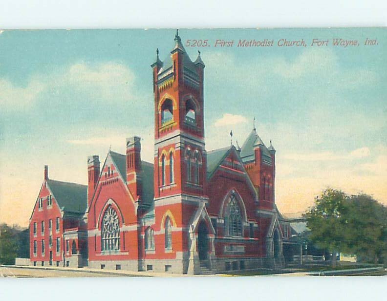 Unused Divided-Back CHURCH SCENE Fort Wayne Indiana IN A8609