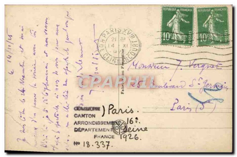 Old Postcard Paris Trocadero