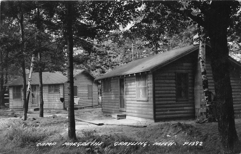 Grayling Michigan Camp Margrethe Log Cabins Clothes Line Birch