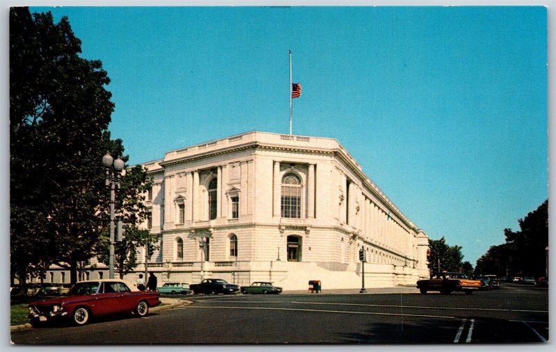 Vtg Washington DC US Senate Office Building 1960s View Old Cars Postcard