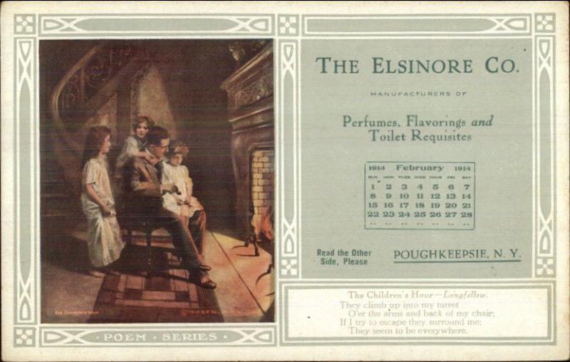 Poughkeepsie NY Elsinore Co Advertising Image Poem & Calendar Postcard #12