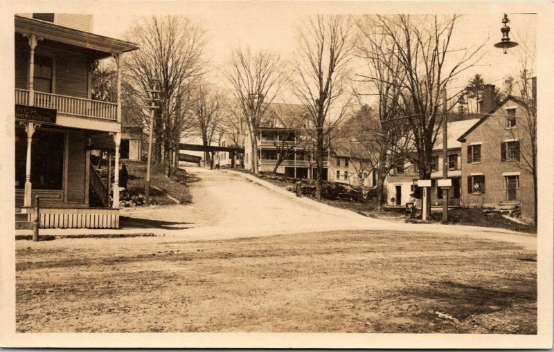 Vtg Franklin New Hampshire NH Chance Pond Road Street View RPPC Postcard