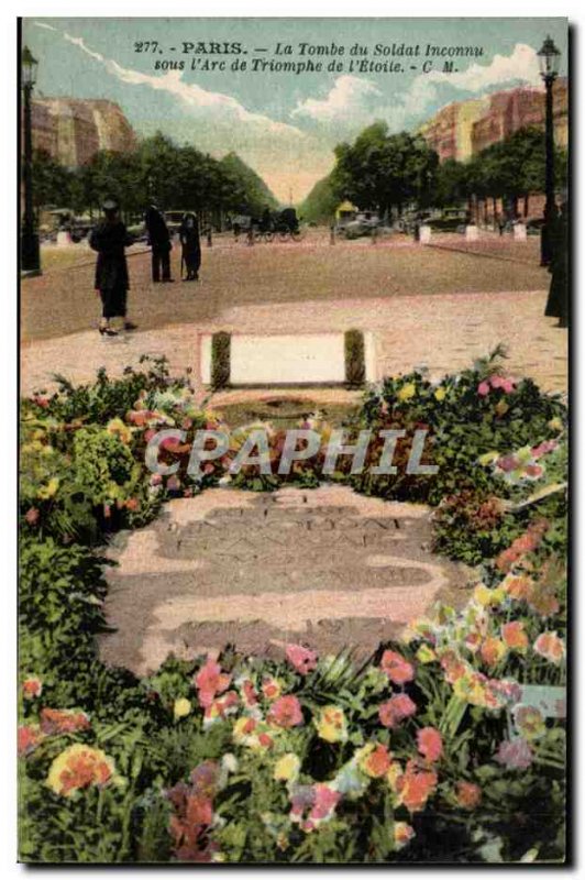 Paris 8 - The Tomb of the Unknown Soldier under the & # Triumph 39Arc - Old P...