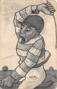 B33097 Hippisme Superb Caricature jockey Hungary