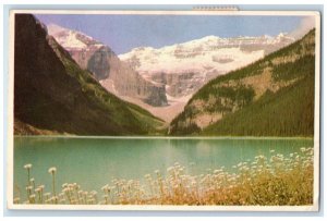 View Of Lake Louise Banff National Park Canada Postage Due Hand Cancel Postcard