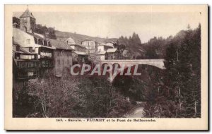 Postcard Old Flumet and bridge Bellecombe