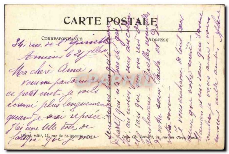 Le Quesnoy Old Postcard L & # 39eglise bombed (November 1914)