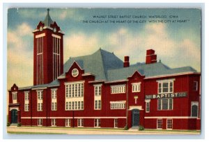 Waterloo Iowa IA, Walnut Street Baptist Church Unposted Vintage Postcard 