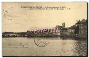 Old Postcard Villeneuve Sur Yonne L & # 39Yonne Upstream From The Bridge And ...