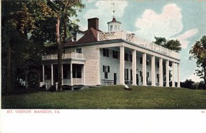 Mt. Vernon Mansion VA. Virginia c.1902Postcard A195