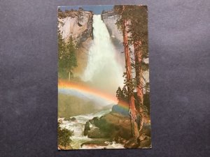 YOSEMITE NATIONAL PARK, California Nevada Fall + rainbow 1962 Postcard Ref 61157 