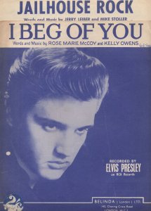 Elvis Presley I Beg Of You Jailhouse Rock 2x 1950s Sheet Music s