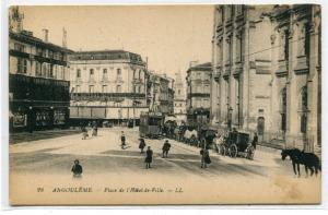 Place de l'Hotel de Ville Angouleme France 1910s postcard