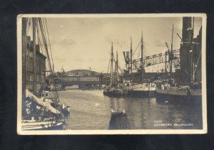 GOTEBORG HAAAAMNKANAIEN SWEDEN FISHING BOATS VINTAGE REAL PHOTO POSTCARD