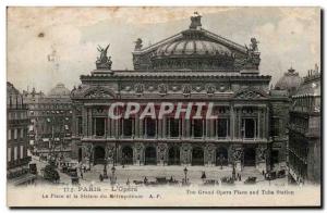 Paris - 9 - Place of & # 39Opera Old Postcard