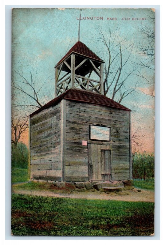 Circa 1910 old Belfry Lexington Massachusetts Vintage Postcard F24 