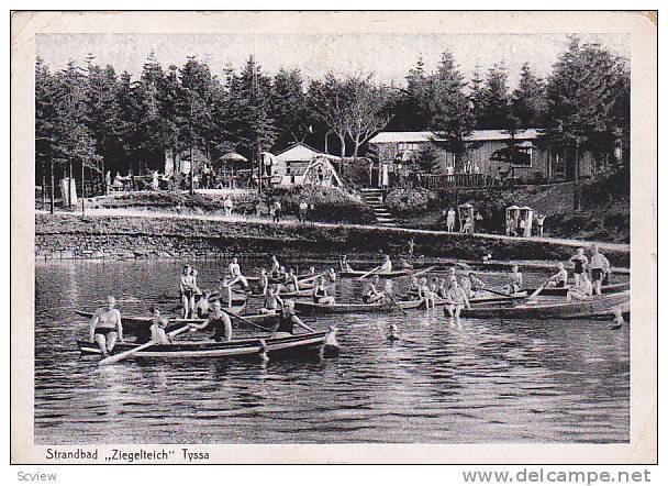 Strandbad Ziegelteich Tyssa , Czech Republic , PU-1944 (Hitler stamp)