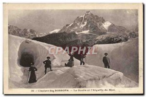 Old Postcard The Bossons Glacier Cave And I & # 39Aiguille Du Midi Mountainee...