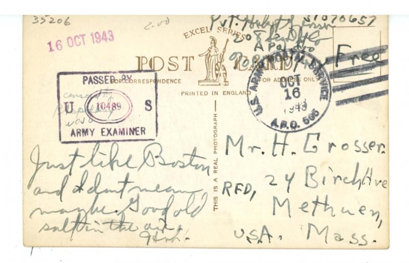 UK - England, Southampton. New Dock ca 1940's RPPC (Passed Army Censor)