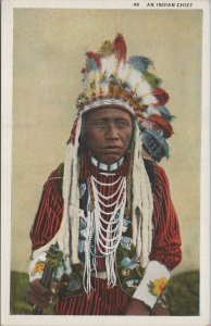 Postcard Native American An Indian Chief