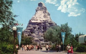 Vintage Postcard Matterhorn Tomorrowland Newest Landmark Snow-Capped Towers