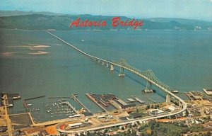 ASTORIA, Oregon OR   ASTORIA BRIDGE & WATERFRONT   Bird's Eye View  Postcard