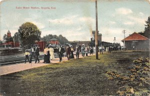 J68/ Angola Indiana Postcard c1910 Lake Shore Railroad Depot Station 138