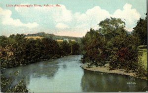Little Androscoggin River, Auburn ME Vintage Postcard F69