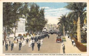 Miami Florida Knights Templar Parade Street View Antique Postcard K22636