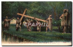Old Postcard Lourdes Calvary Jesus and take up his Cross