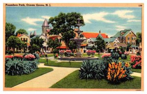 Postcard FOUNTAIN SCENE Ocean Grove New Jersey NJ AP4620