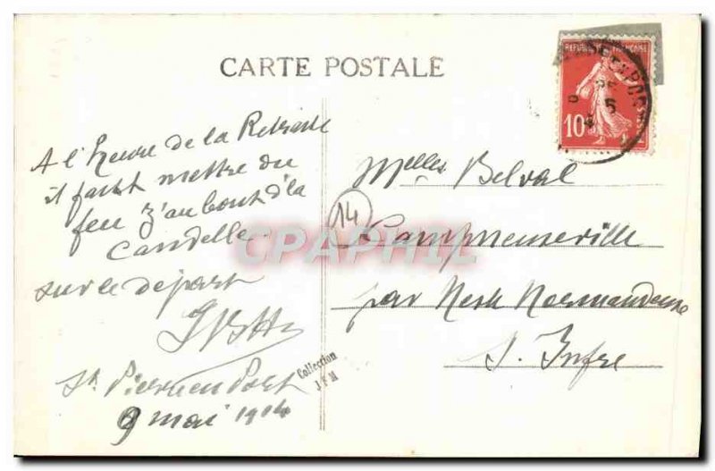 Old Postcard Cliff Lantern guy Falaise Folklore Costume