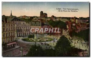 Belgium - Belgien - Liege - Panoramic View of the Square Theater - Old Postcard