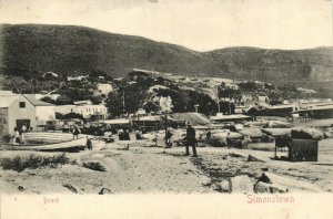 PC CPA SOUTH AFRICA, SIMONSTOWN, BEACH, VINTAGE POSTCARD (b15699)