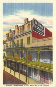 New Orleans Louisiana~Antoine's Restaurant~1940s Alphonse Goldsmith Postcard