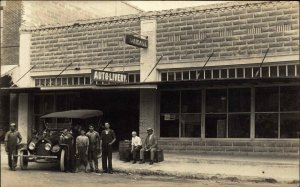 Haines City FL Auto-Livery Garage Black Man c1910 Real Photo Postcard